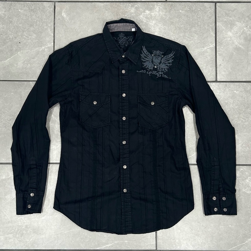 guess graphic longsleeve polo